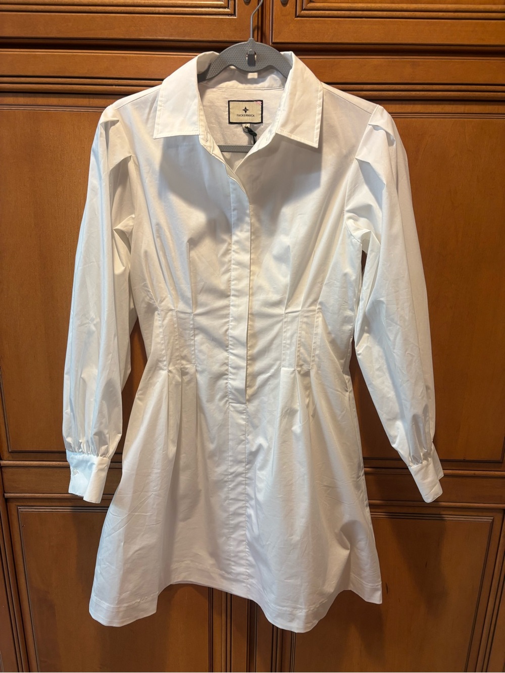 Tuckernuck White Tailored Shirt-Style Dress. Size: S